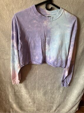 Fashion Nova Lavender Tie-Dye Cropped Tee